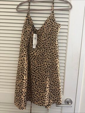 Sanctuary Camel and Black Leopard Slip Dress